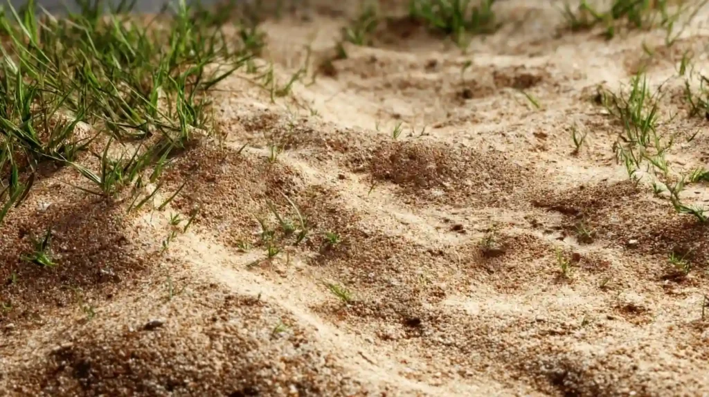 sandy lawn in wake forest that has been recently aerated